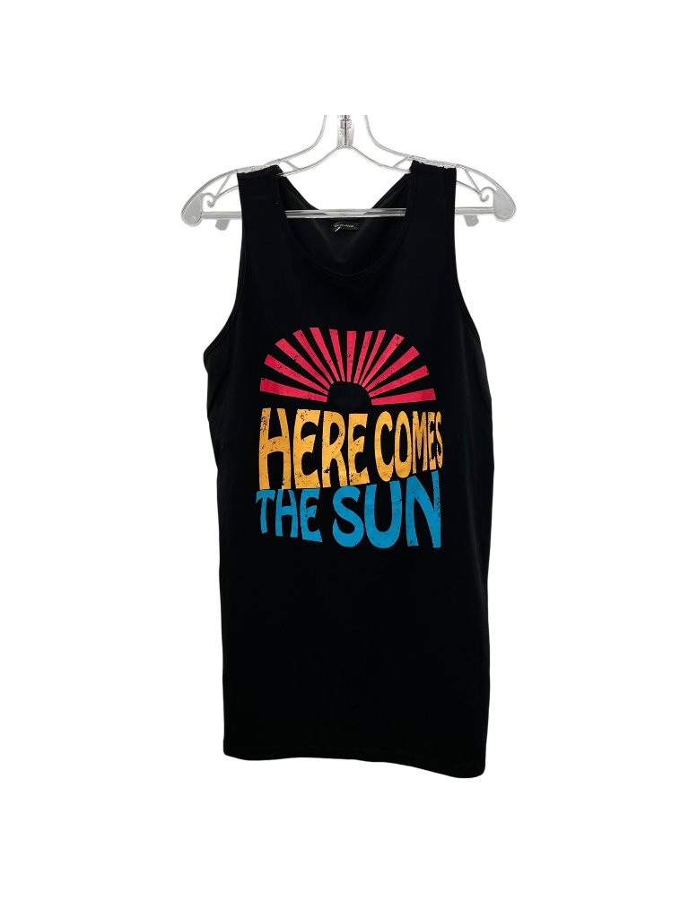 Unique Miao Women's Here Comes The Sun Tank Top Black/Multi Size Large